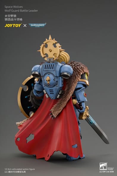 [PRE-ORDER] Joytoy Space Wolves Wolf Guard Battle Leader with Master-crafted Power Weapon, Storm Shield, Thunder Hammer,Master-crafted Heavy Bolt Pistol, and Plasma Pistol