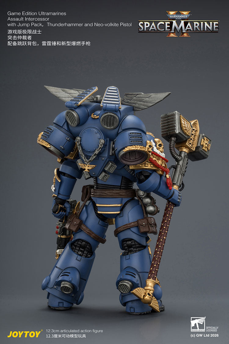 [PRE-ORDER] JoyToy Game Edition Ultramarines Assault Intercessor  with Jump Pack, Thunderhammer and Neo-volkite Pistol