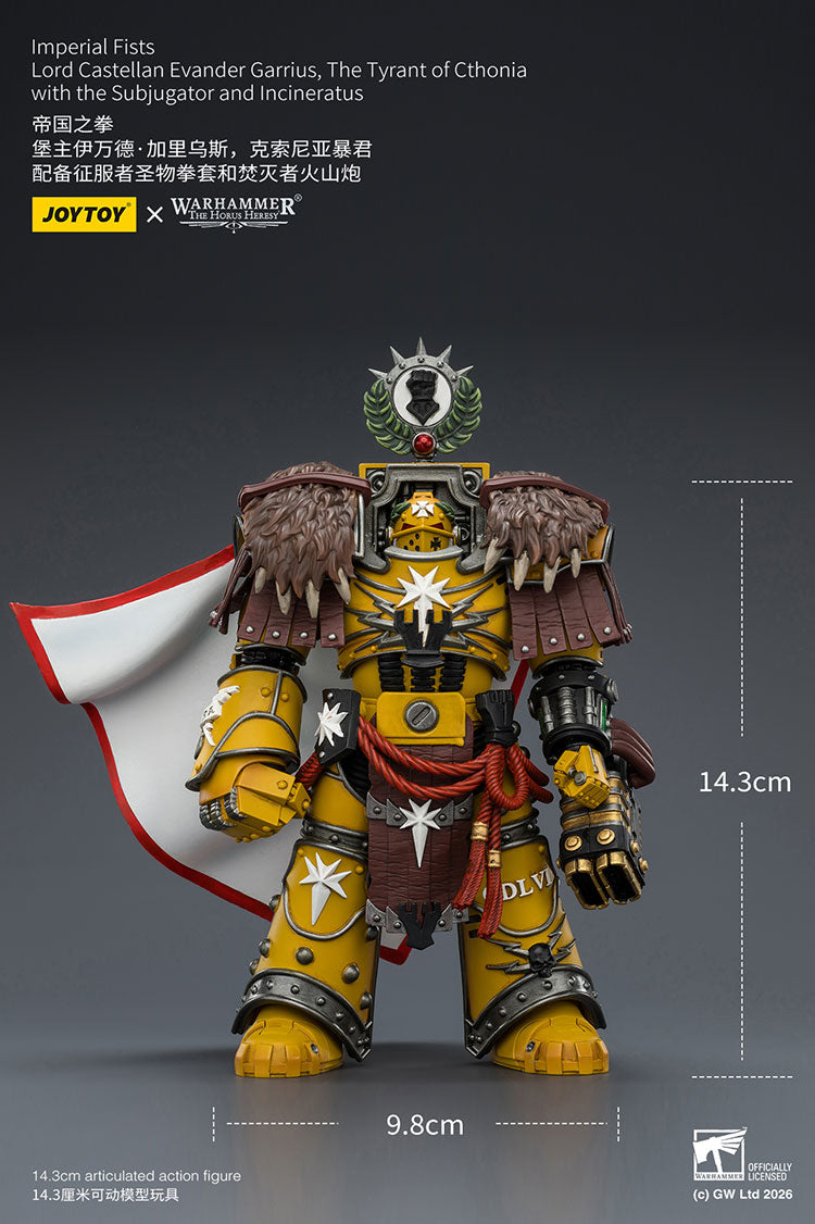 [PRE-ORDER] JoyToy Imperial Fists Lord Castellan Evander Garrius, The Tyrant of Cthonia with the Subjugator and Incineratus