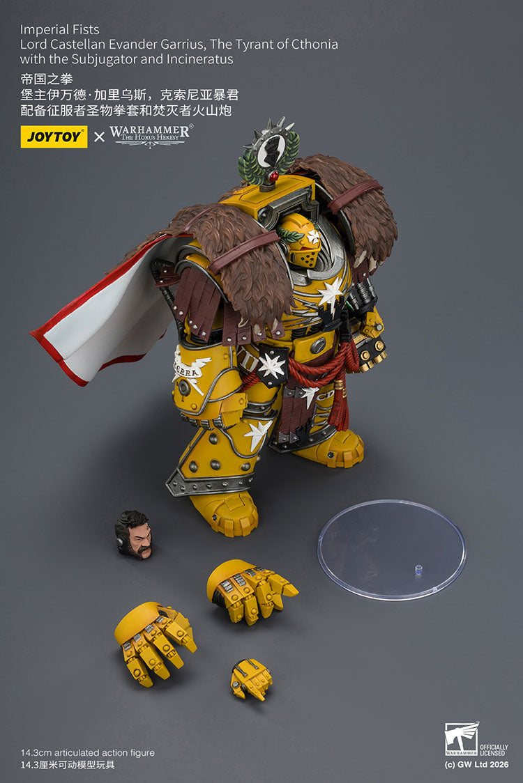 [PRE-ORDER] JoyToy Imperial Fists Lord Castellan Evander Garrius, The Tyrant of Cthonia with the Subjugator and Incineratus