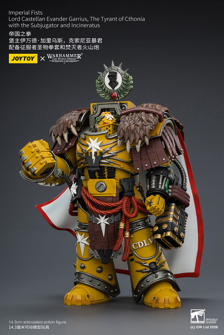 [PRE-ORDER] JoyToy Imperial Fists Lord Castellan Evander Garrius, The Tyrant of Cthonia with the Subjugator and Incineratus