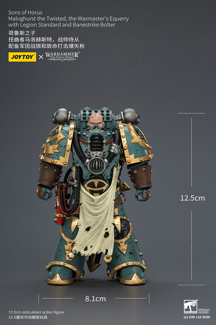 [PRE-ORDER] JoyToy Sons of Horus Maloghurst the Twisted, the Warmaster's Equerry with Legion Standard and Banestrike Bolter