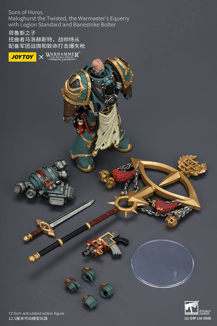 [PRE-ORDER] JoyToy Sons of Horus Maloghurst the Twisted, the Warmaster's Equerry with Legion Standard and Banestrike Bolter