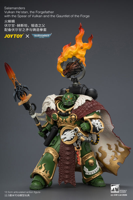 [PRE-ORDER] JoyToy Salamanders Vulkan He'stan, the Forgefather with the Spear of Vulkan and the Gauntlet of the Forge