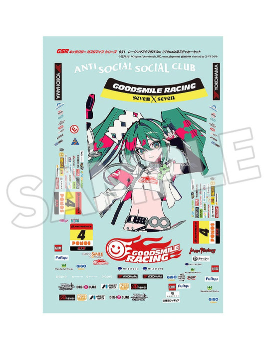 [PRE-ORDER] Good Smile Racing GSR Character Customization Series 051 Racing Miku 2025 Ver. 1/10 Scale Sticker Set