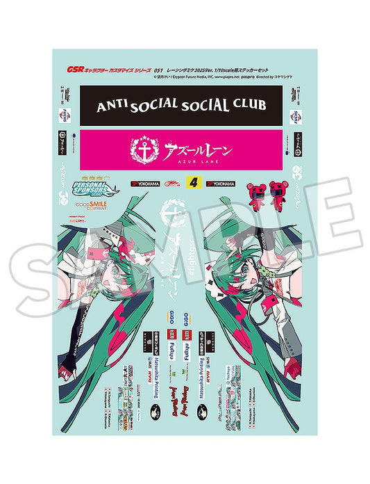 [PRE-ORDER] Good Smile Racing GSR Character Customization Series 051 Racing Miku 2025 Ver. 1/10 Scale Sticker Set