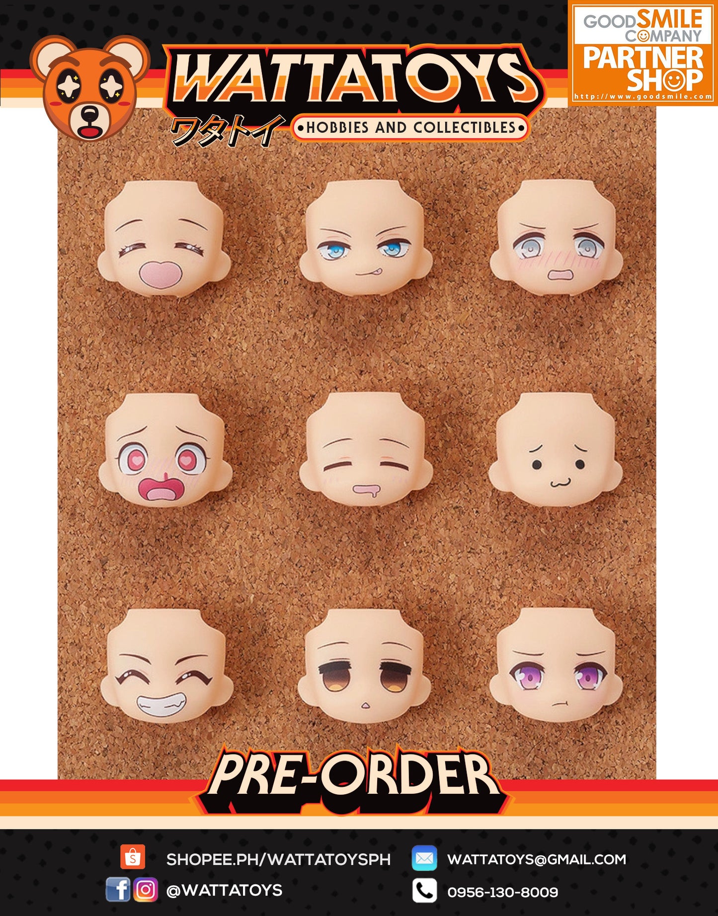 PRE ORDER Nendoroid more: Face Swap Good Smile Selection [Set of 9]