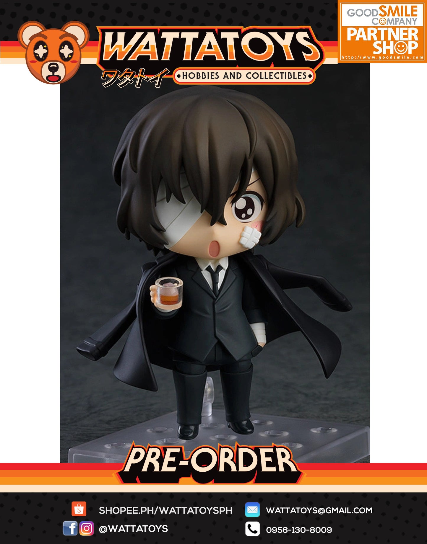 PRE ORDER Nendoroid #1748 Bungo Stray Dogs: Dark Era - Osamu Dazai: Dark Era Ver.