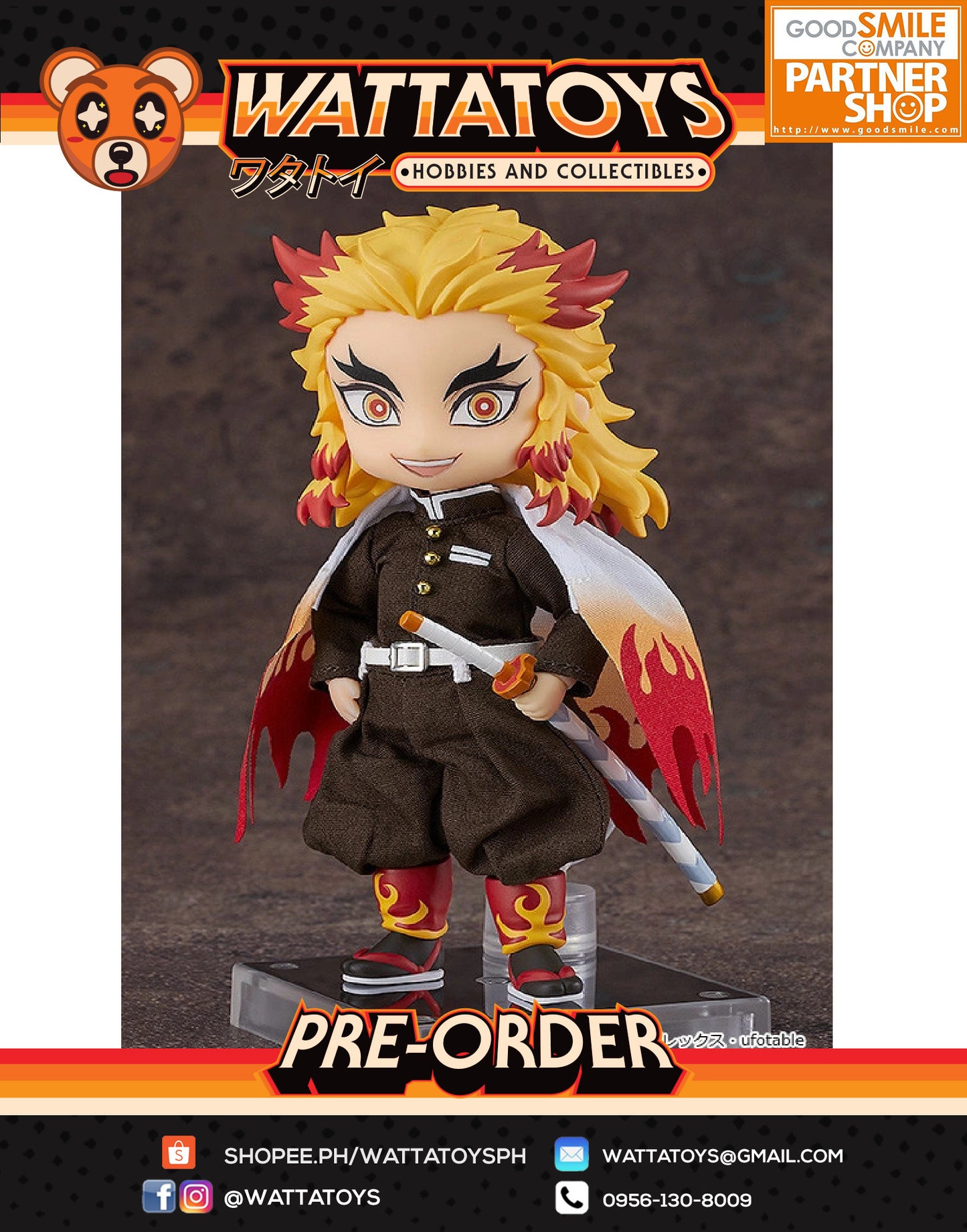 PRE ORDER Nendoroid Doll Demon Slayer: Kimetsu no Yaiba - Kyojuro Rengoku