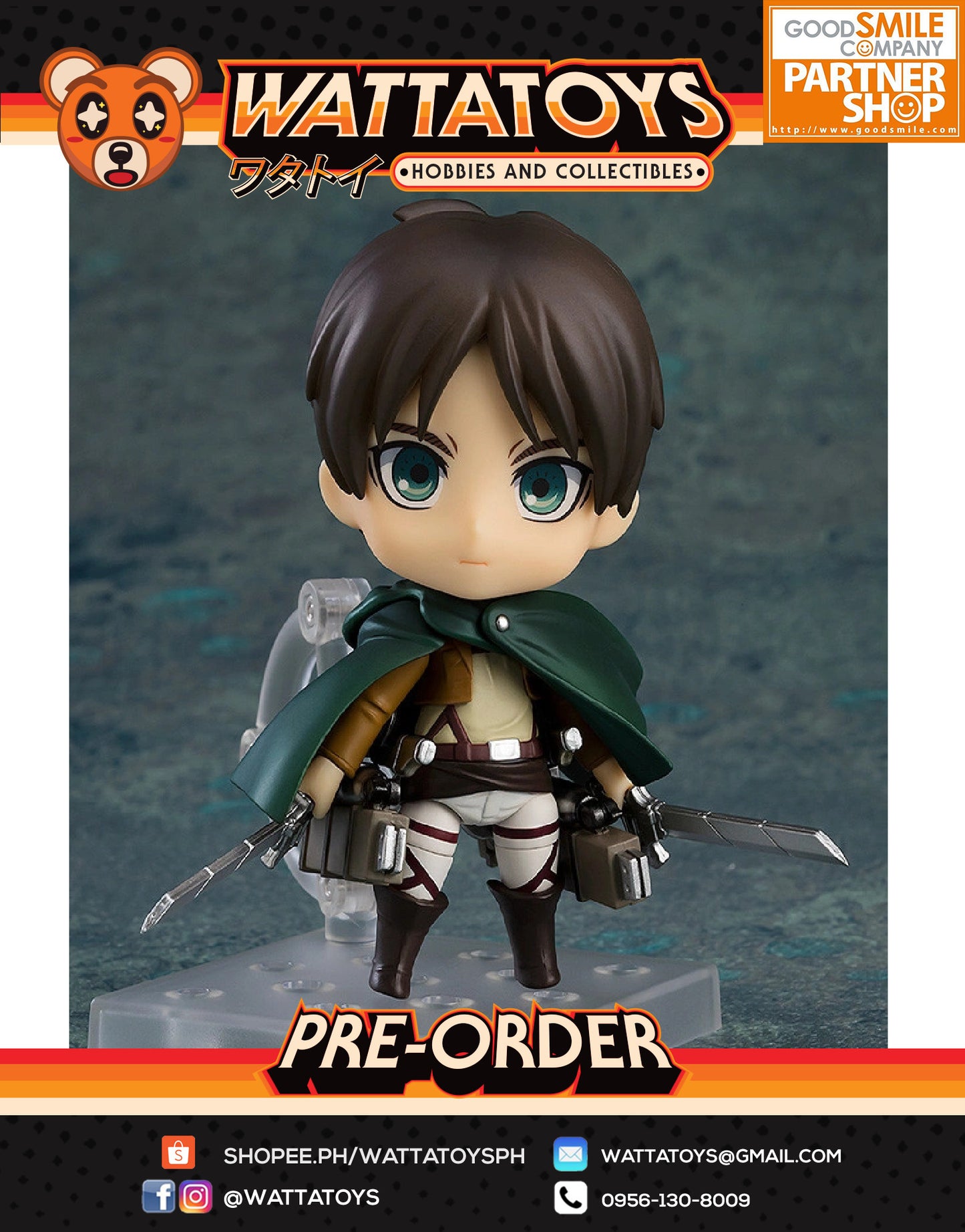 PRE ORDER Nendoroid 1380 Attack on Titan - Eren Yeager: Survey Corps Ver.