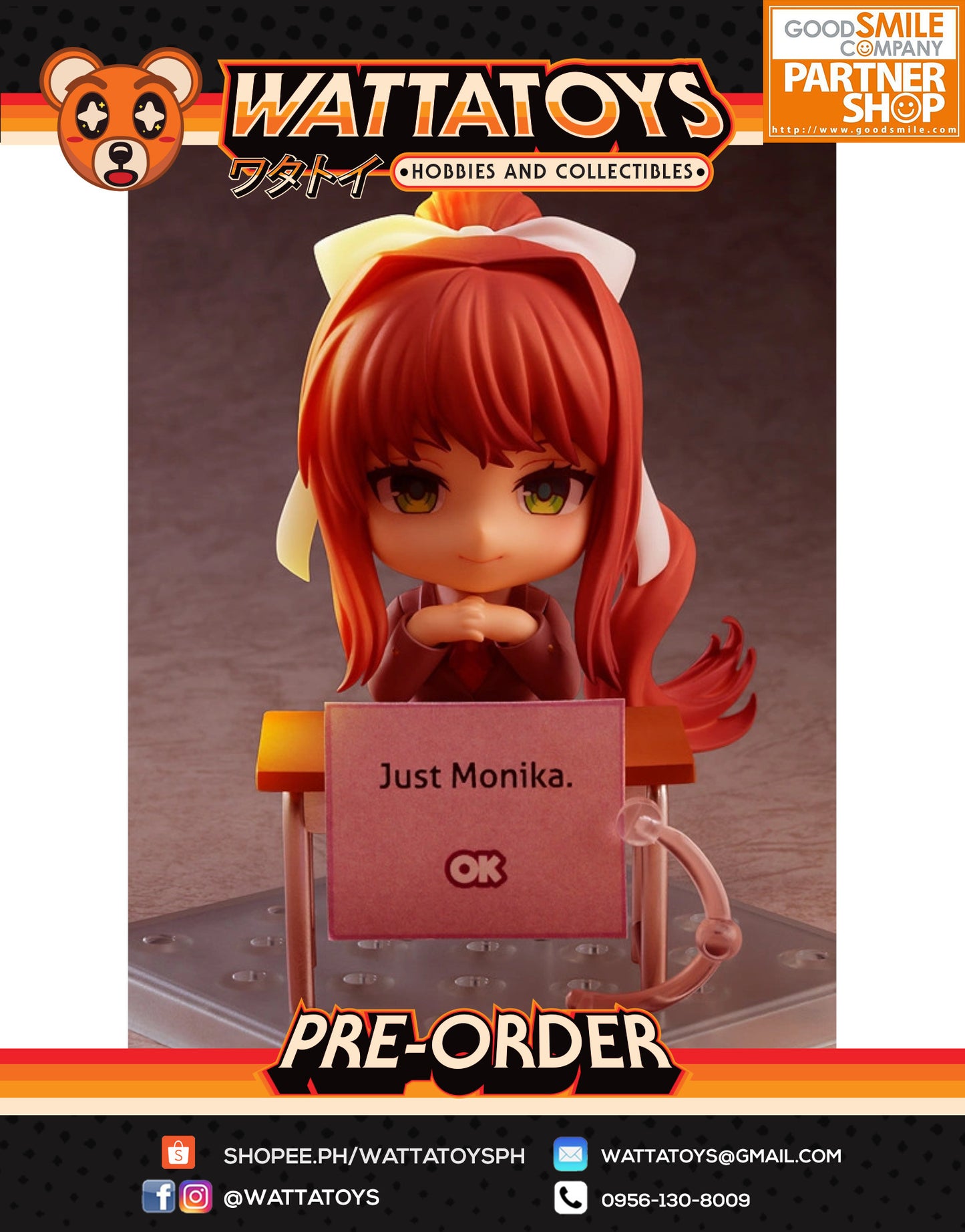 PRE ORDER Nendoroid #1817 Doki Doki Literature Club - Monika