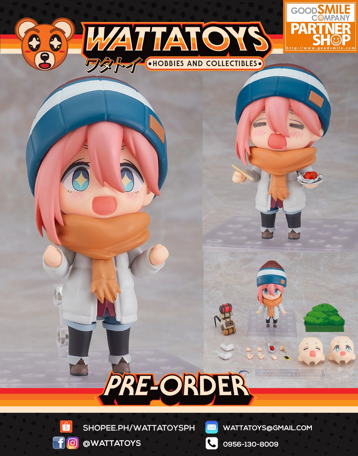 PRE ORDER Nendoroid #1623 Laid Back Camp - Nadeshiko Kagamihara Solo Camp Ver.