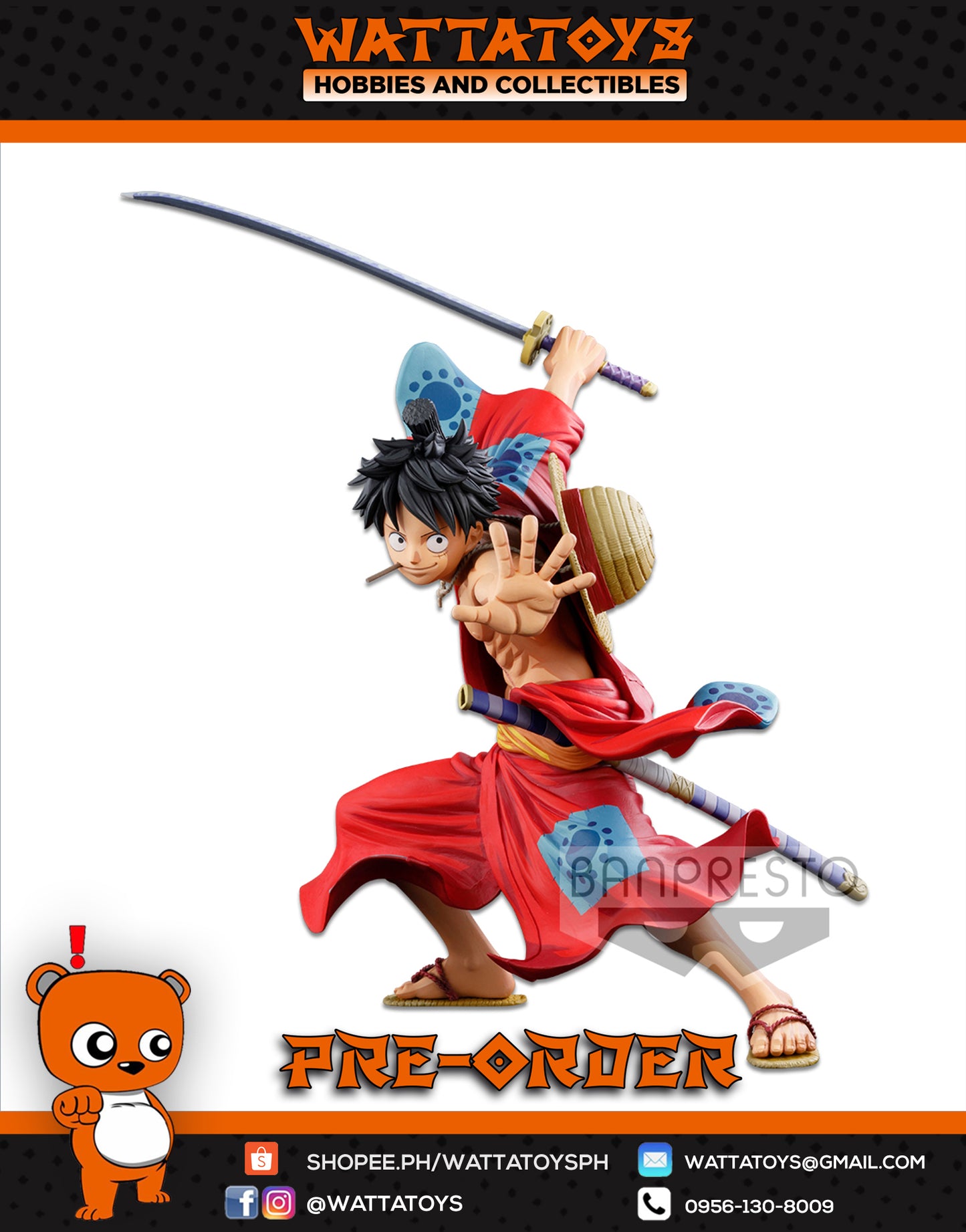 PRE ORDER One Piece BWFC3 Super Master Stars Piece -The Monkey D. Luffy Two Dimensions