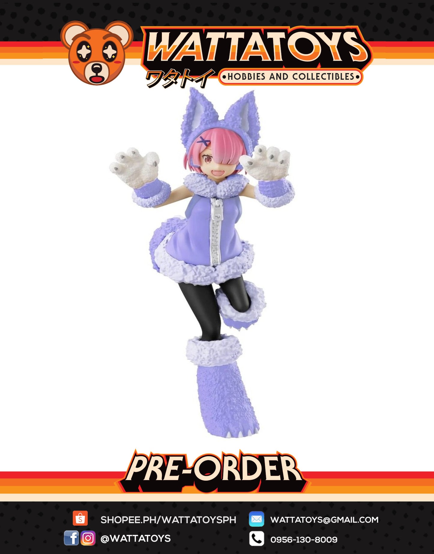 PRE ORDER Re:Zero Starting Life in Another World - SSS Figure RAM: The Wolf and the 7 Kids Pastel Color Ver.