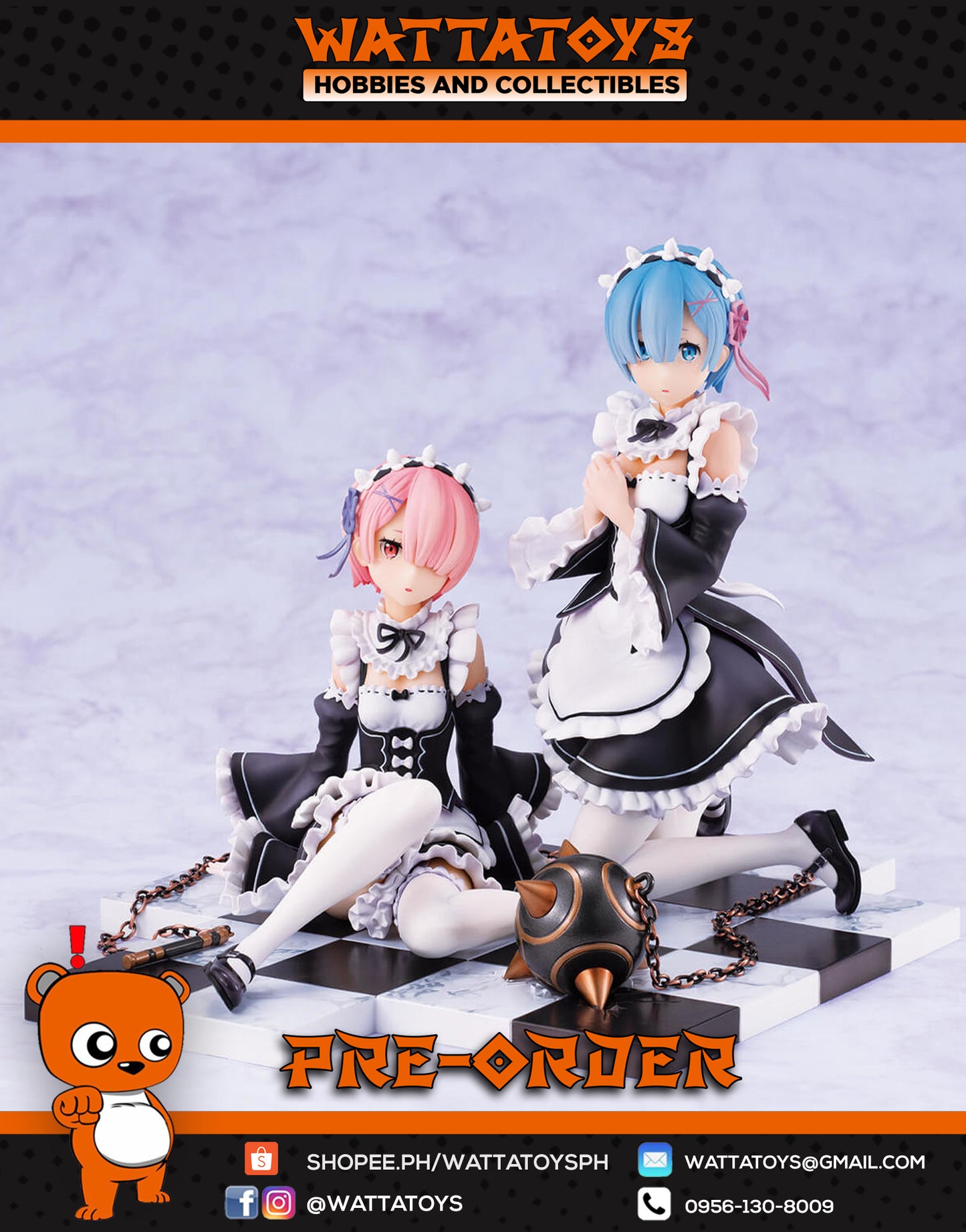 PRE ORDER 1/8 Re: Zero Starting Life in Another World - Ram & Rem Special Stand Complete Set Ver.